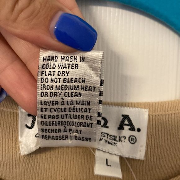 NWT- Joseph A. clothing beaded tan sleeveless shirt-Size Large - Picture 8 of 8